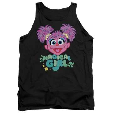 Black men's tank with Sesame Street Scribble Head graphic
