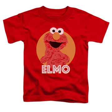 Red toddler t-shirt with Sesame Street Elmo Scribble graphic