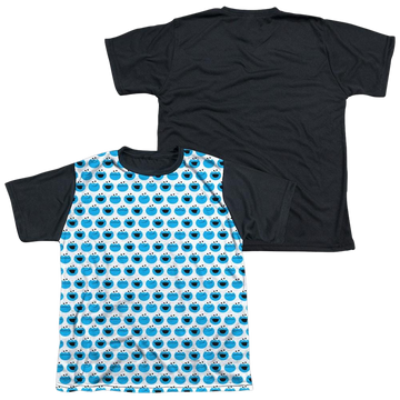 Sesame Street Simple Cookie Pattern youth black back t-shirt for ages 8 to 12