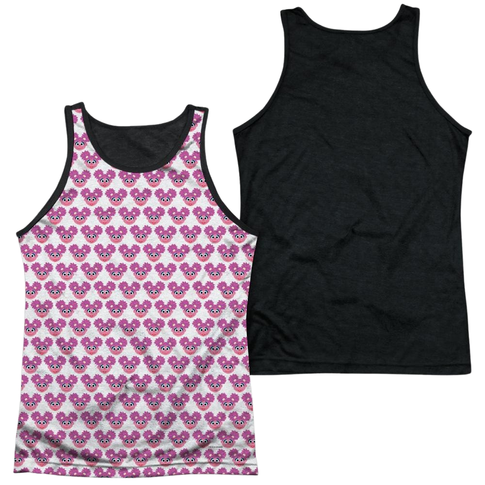 Sesame Street Simple Abby Pattern Men's Black Back Tank Men's Black Back Tank Sesame Street   