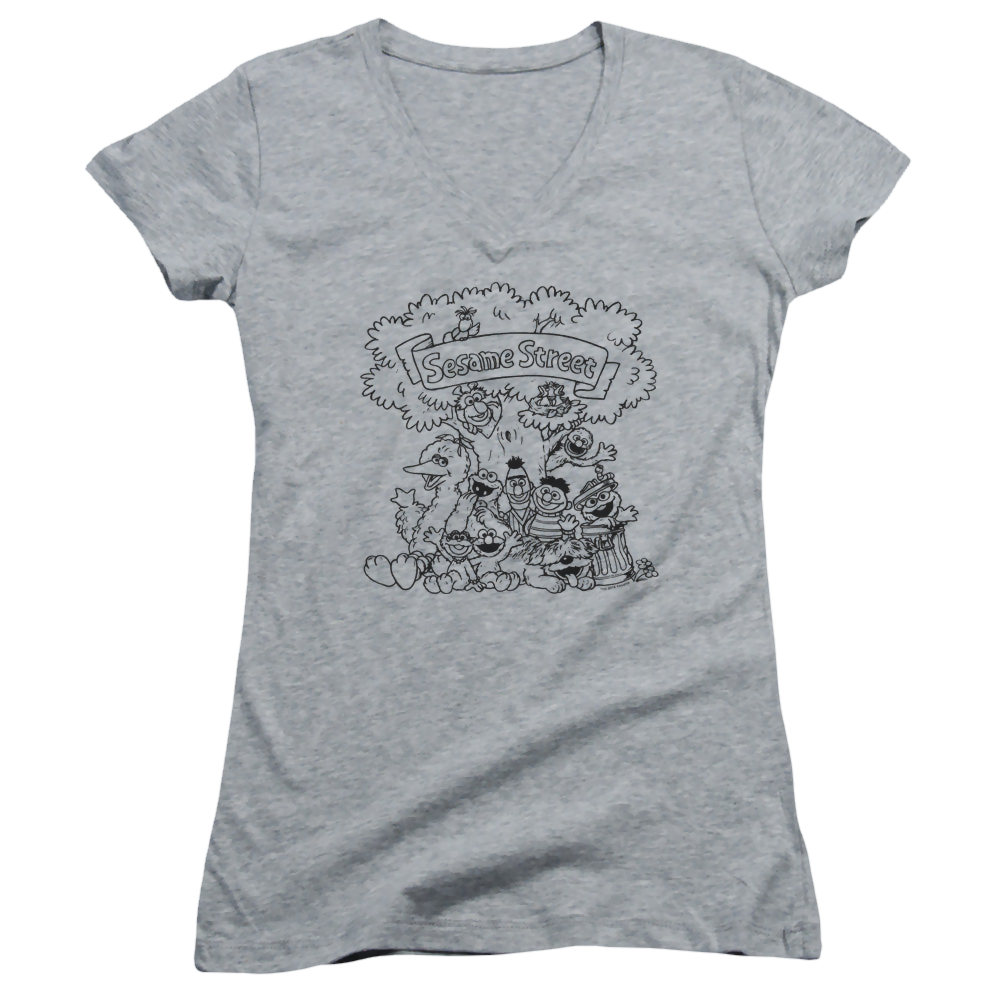 Sesame Street Simple Street - Juniors V-Neck T-Shirt Juniors V-Neck T-Shirt Sesame Street   
