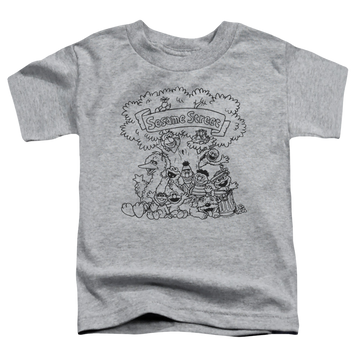 Athletic heather toddler t-shirt with Sesame Street Simple Street graphic