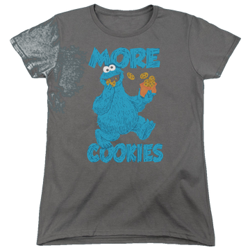 Black women's t-shirt with Sesame Street More Cookies graphic