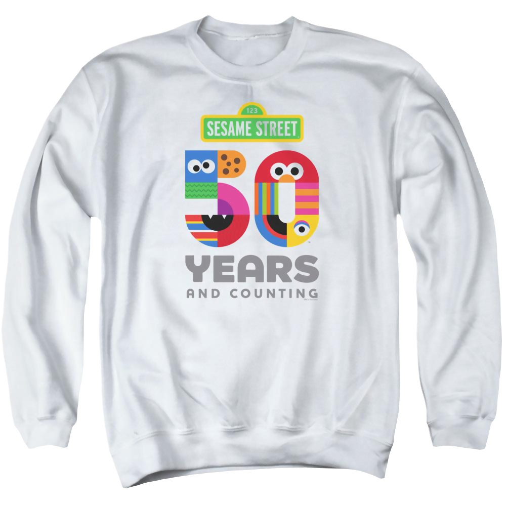 Sesame Street 50 Years Logo - Men's Crewneck Sweatshirt Men's Crewneck Sweatshirt Sesame Street   