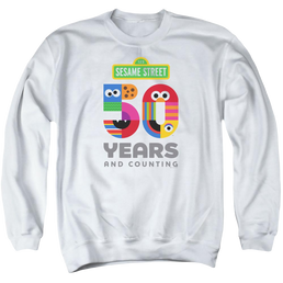 Sesame Street 50 Years Logo - Men's Crewneck Sweatshirt Men's Crewneck Sweatshirt Sesame Street   