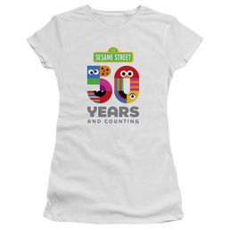 Sesame Street 50 Years Logo - Juniors T-Shirt Juniors T-Shirt Sesame Street   