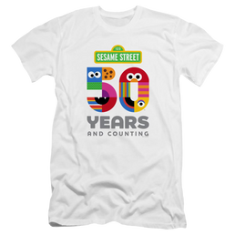 Sesame Street 50 Years Logo - Men's Premium Slim Fit T-Shirt Men's Premium Slim Fit T-Shirt Sesame Street   