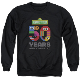 Sesame Street 50 Years Logo - Men's Crewneck Sweatshirt Men's Crewneck Sweatshirt Sesame Street   
