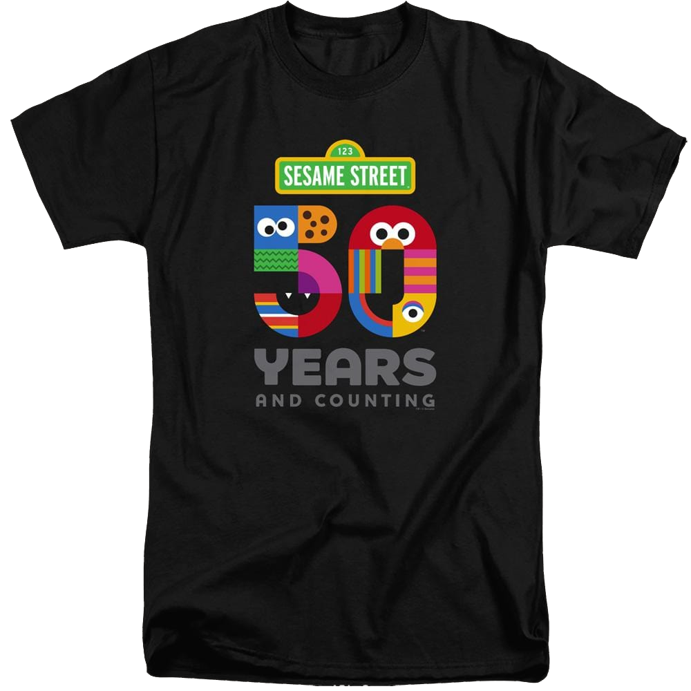 Sesame Street 50 Years Logo - Men's Tall Fit T-Shirt Men's Tall Fit T-Shirt Sesame Street   
