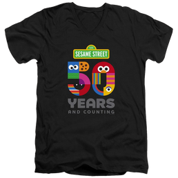 Sesame Street 50 Years Logo - Men's V-Neck T-Shirt Men's V-Neck T-Shirt Sesame Street   