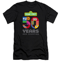 Sesame Street 50 Years Logo - Men's Premium Slim Fit T-Shirt Men's Premium Slim Fit T-Shirt Sesame Street   
