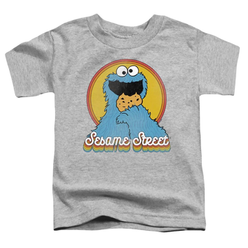Athletic heather toddler t-shirt with Sesame Street Cookie Monster Layers graphic