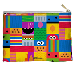 Sesame Street Squares - Straight Bottom Accessory Pouch Straight Bottom Accessory Pouches Sesame Street   