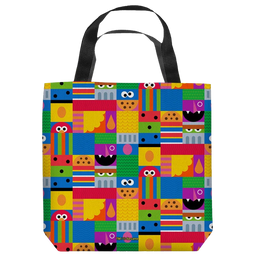 Sesame Street Squares - Tote Bag Tote Bags Sesame Street   