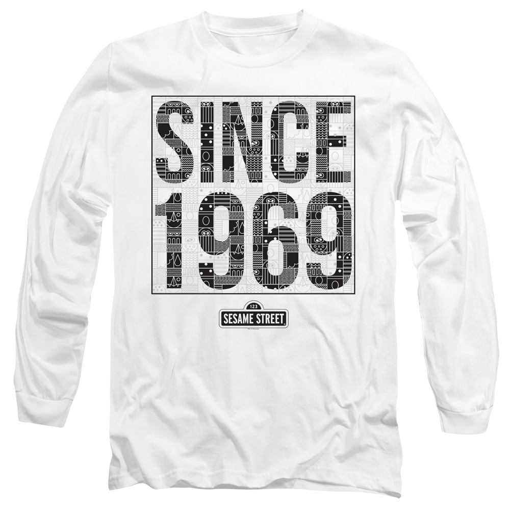 Sesame Street Since 1969 Pattern - Men's Long Sleeve T-Shirt Men's Long Sleeve T-Shirt Sesame Street   