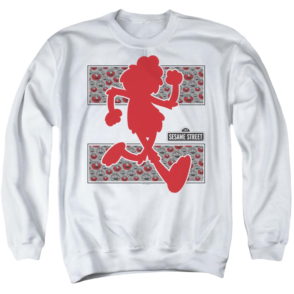 Sesame Street Elmo Runs - Men's Crewneck Sweatshirt Men's Crewneck Sweatshirt Sesame Street   
