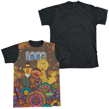 Sesame Street Psychedelic 69 men's black back t-shirt