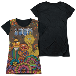 Sesame Street Psychedelic 69 - Juniors Black Back T-Shirt Juniors Black Back T-Shirt Sesame Street   