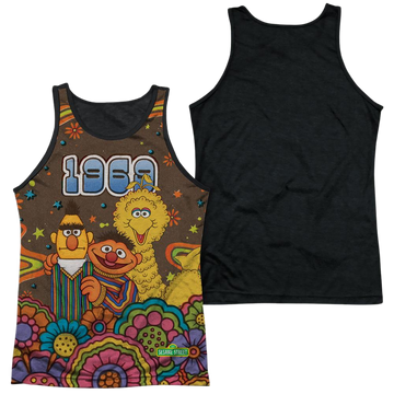 Sesame Street Psychedelic 69 men's black back tank