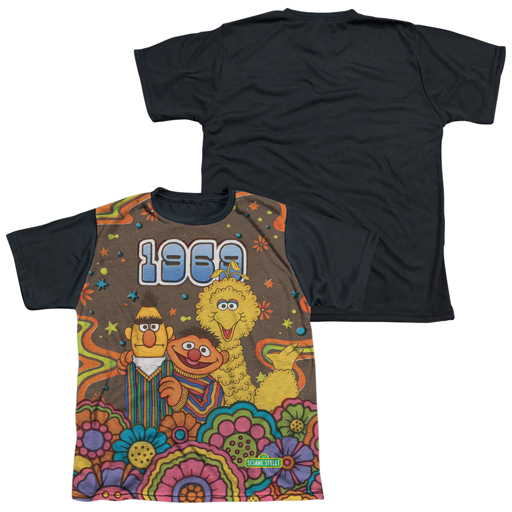Sesame Street Psychedelic 69 - Youth Black Back T-Shirt Youth Black Back T-Shirt (Ages 8-12) Sesame Street   