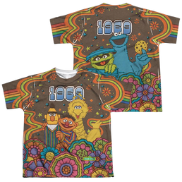 Sesame Street Psychedelic 69 (Front/Back Print) - Youth All-Over Print T-Shirt Youth All-Over Print T-Shirt (Ages 8-12) Sesame Street   