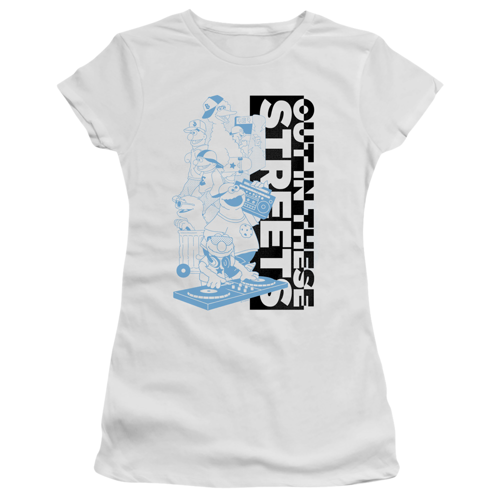 Sesame Street Out In These Streets - Juniors T-Shirt Juniors T-Shirt Sesame Street   