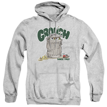 Athletic heather pullover hoodie with Sesame Street Grouch graphic