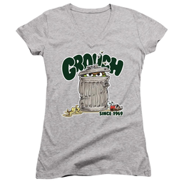 Sesame Street Grouch - Juniors V-Neck T-Shirt Juniors V-Neck T-Shirt Sesame Street   