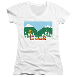 South Park Bus Stop - Juniors V-Neck T-Shirt Juniors V-Neck T-Shirt South Park   