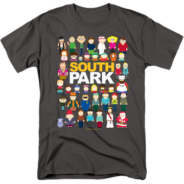 Charcoal men's regular fit t-shirt with South Park Full Cast graphic
