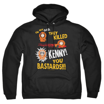 Black pullover hoodie with South Park Dead Kenny graphic