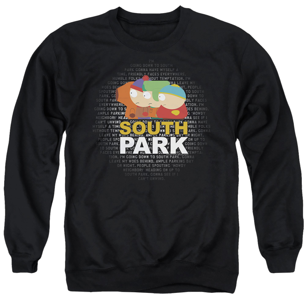 South Park Lyrics - Men's Crewneck Sweatshirt Men's Crewneck Sweatshirt South Park   
