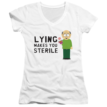 South Park Lying Makes You Sterile - Juniors V-Neck T-Shirt Juniors V-Neck T-Shirt South Park   