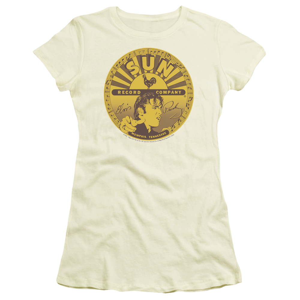 Elvis Presley Elvis Full Sun Label - Juniors T-Shirt Juniors T-Shirt Elvis Presley   