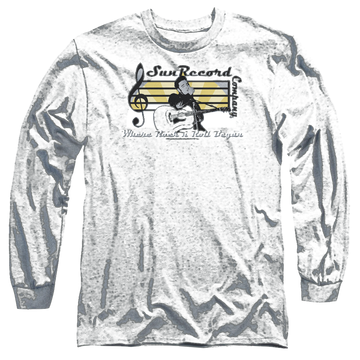 Charcoal men's long sleeve t-shirt with Elvis Presley Sun Record Company graphic