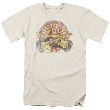 Cream men's regular fit t-shirt with Sun Records Crossed Guitars graphic