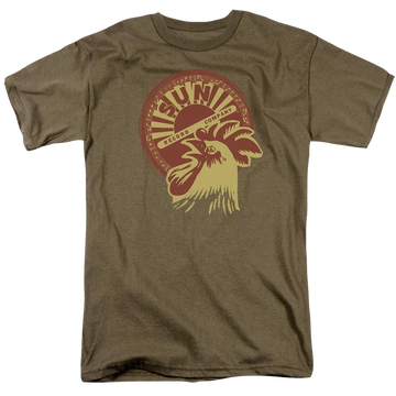 Safari green men's regular fit t-shirt with Sun Records Good Morning graphic