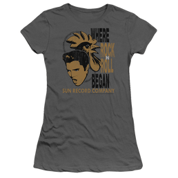 Elvis Presley Elvis And Rooster - Juniors T-Shirt Juniors T-Shirt Elvis Presley   