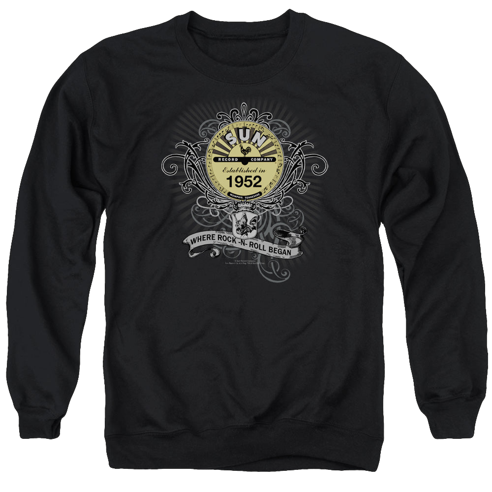Sun Records Rockin Scrolls - Men's Crewneck Sweatshirt Men's Crewneck Sweatshirt Sun Records   