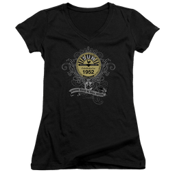 Sun Records Rockin Scrolls - Juniors V-Neck T-Shirt Juniors V-Neck T-Shirt Sun Records   