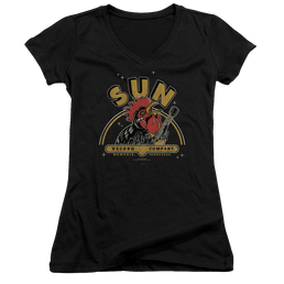 Sun Records Rocking Rooster - Juniors V-Neck T-Shirt Juniors V-Neck T-Shirt Sun Records   