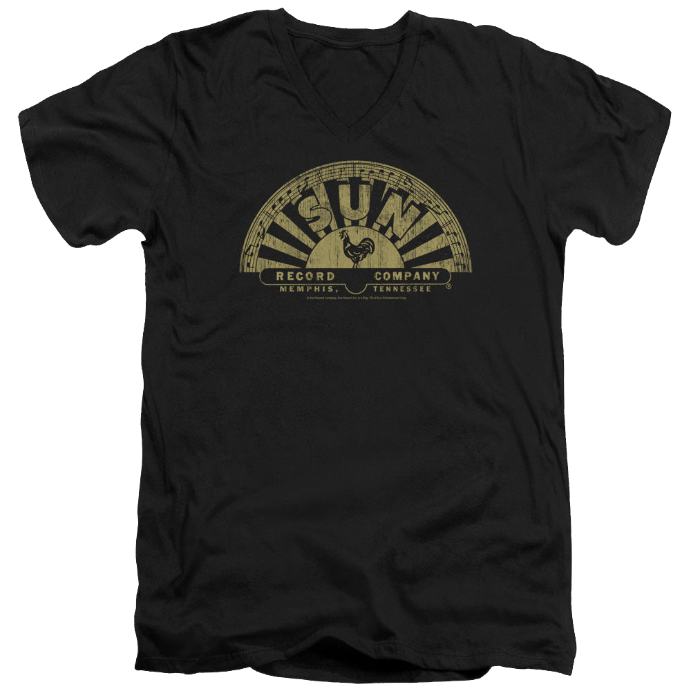 Sun Records Tattered Logo - Men's V-Neck T-Shirt Men's V-Neck T-Shirt Sun Records   