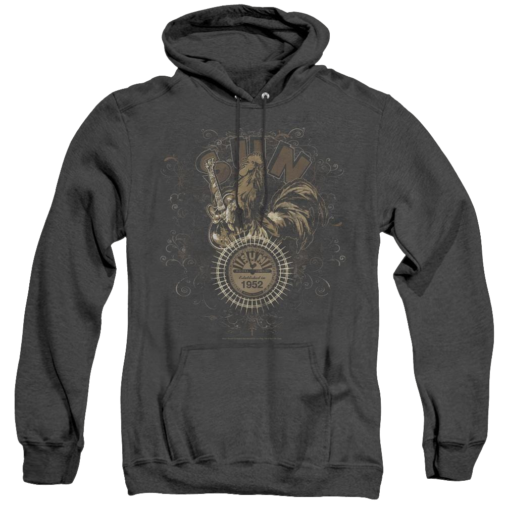 Sun Records Scroll Around Rooster - Heather Pullover Hoodie Heather Pullover Hoodie Sun Records   