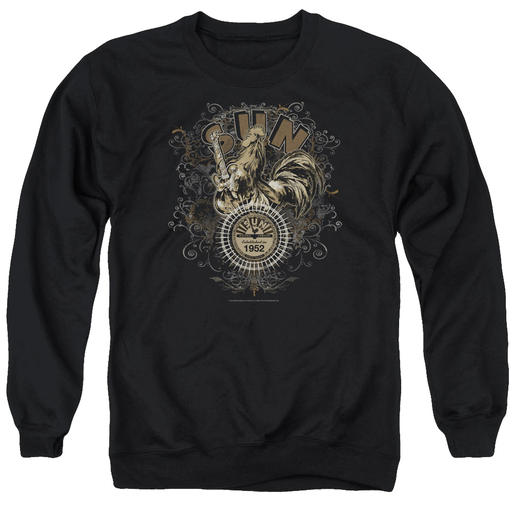Sun Records Scroll Around Rooster - Men's Crewneck Sweatshirt Men's Crewneck Sweatshirt Sun Records   