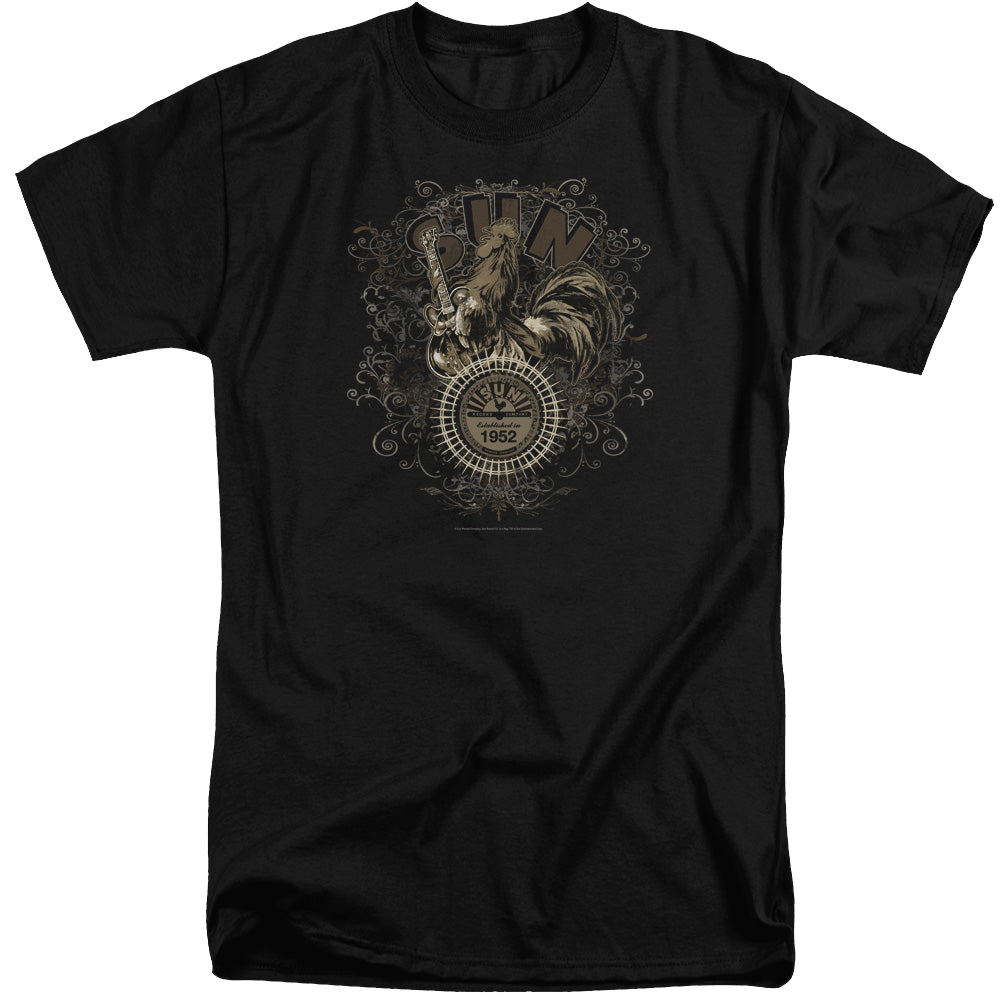 Sun Records Scroll Around Rooster - Men's Tall Fit T-Shirt Men's Tall Fit T-Shirt Sun Records   