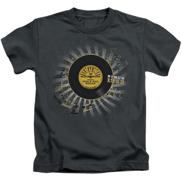 Charcoal kid's t-shirt for ages 4 to 7 with Sun Records Established graphic
