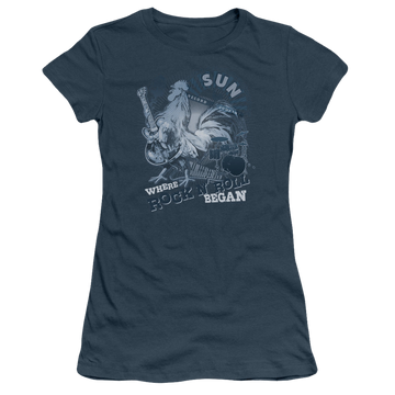 Indigo juniors t-shirt with Sun Records Where Rock Began graphic