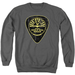 Sun Records Guitar Pick - Men's Crewneck Sweatshirt Men's Crewneck Sweatshirt Sun Records   
