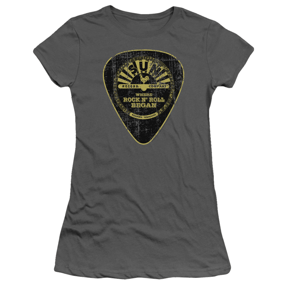 Sun Records Guitar Pick - Juniors T-Shirt Juniors T-Shirt Sun Records   