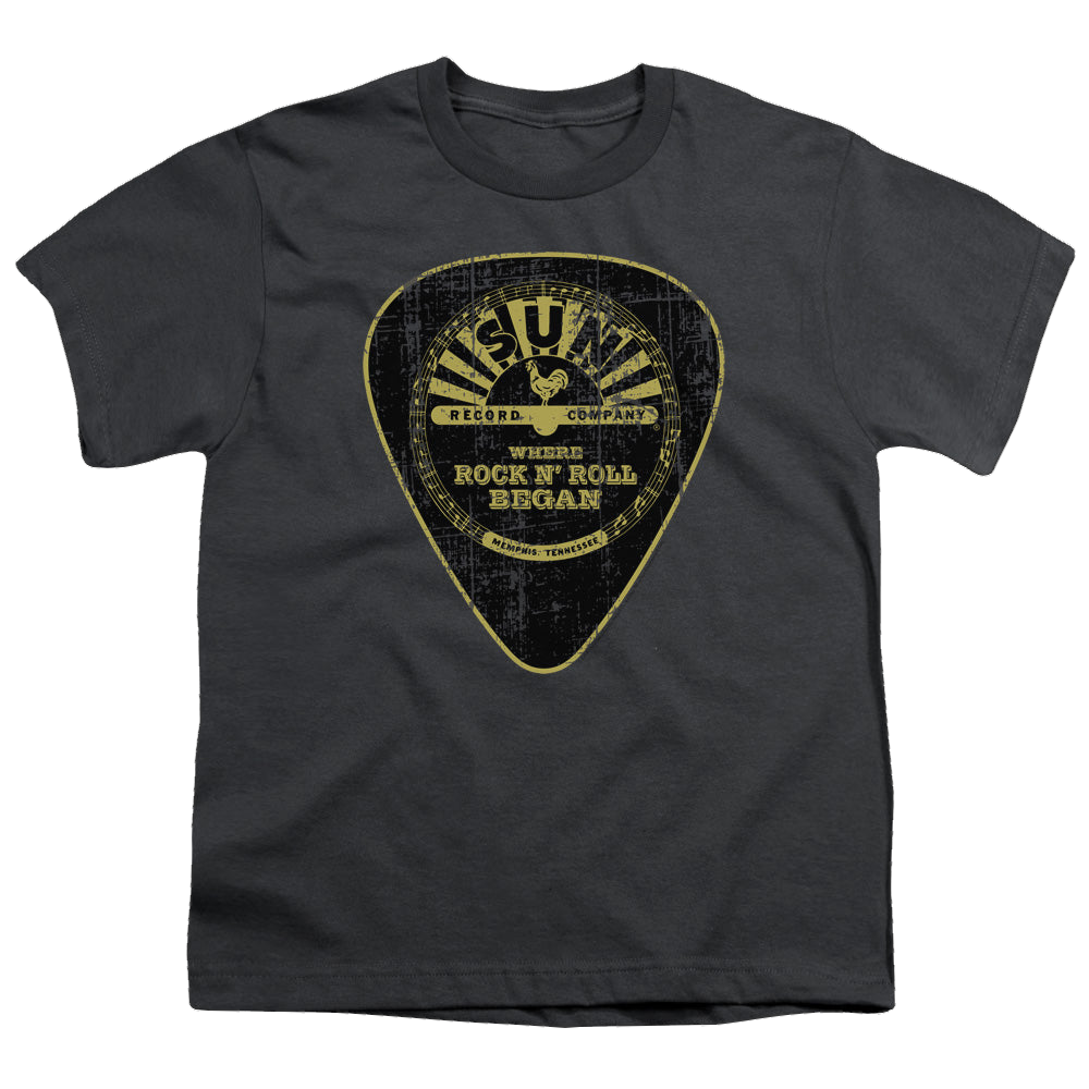 Sun Records Guitar Pick - Youth T-Shirt Youth T-Shirt (Ages 8-12) Sun Records   